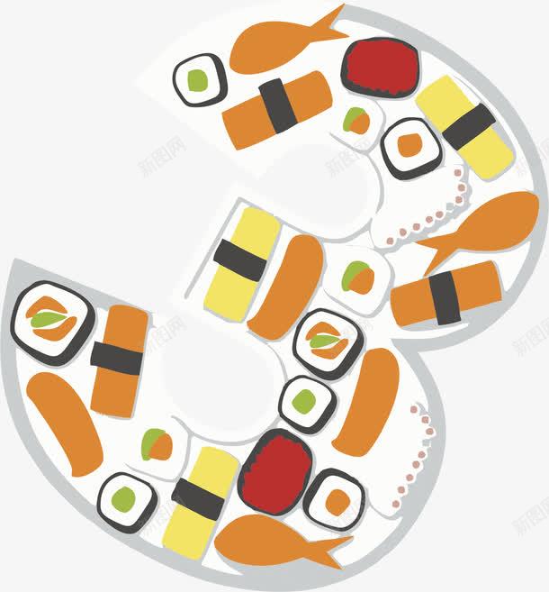 卡通美食創(chuàng)意數(shù)字3高清素材 點亮網(wǎng)頁與電商設計的活力元素