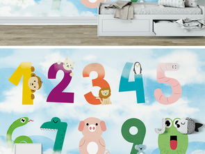 卡通Q版數字兒童房背景墻圖片設計素材 高清模板下載與數字動漫制作指南